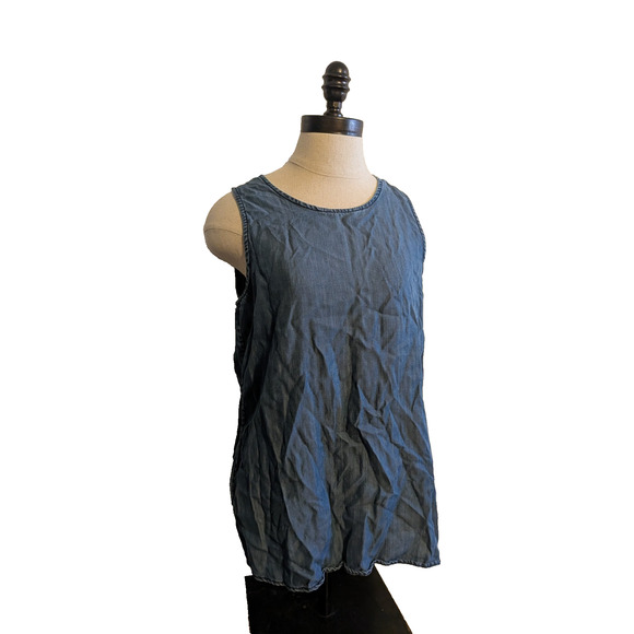 Gap chambray denim tank top size S lyocell - Picture 1 of 7